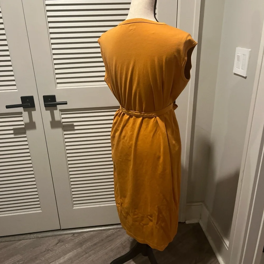 Uniqlo Orange Midi Dress with Tie Waist - Picture 7 of 8